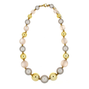 COLLANA FLORA CM 41+5  IN ACCIAIO