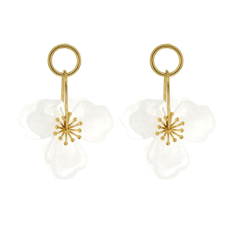 ORECCHINO FLORA CM 5  IN ACCIAIO MM 36