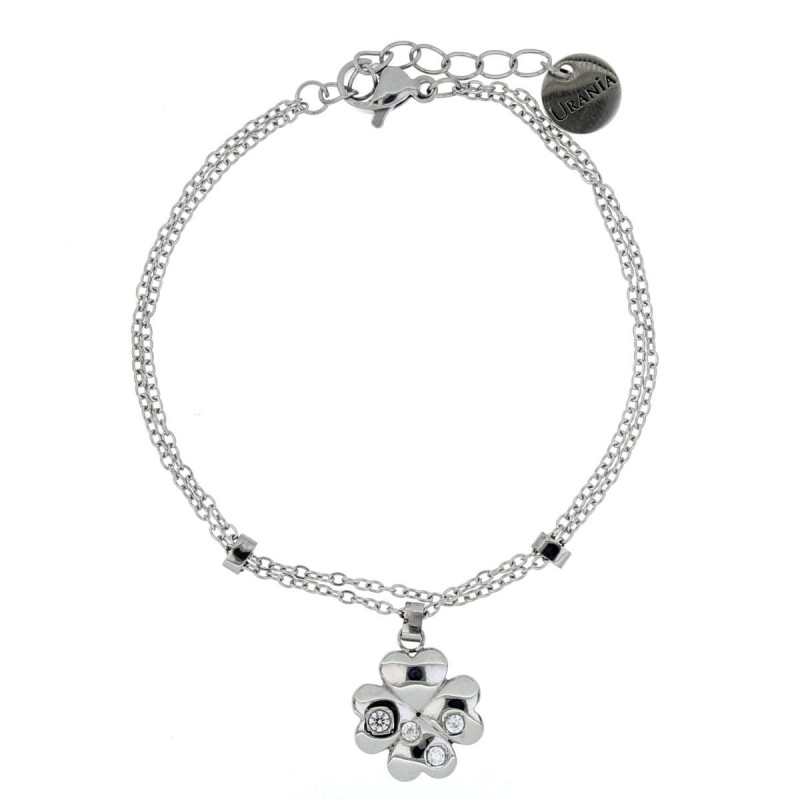 BRACCIALE CM 16+3 IDEAL QUADRIFOGLIO IN ACCIAIO