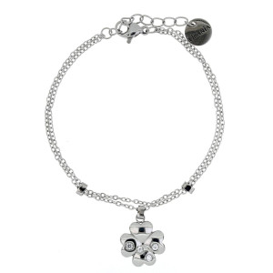 BRACCIALE CM 16+3 IDEAL QUADRIFOGLIO IN ACCIAIO
