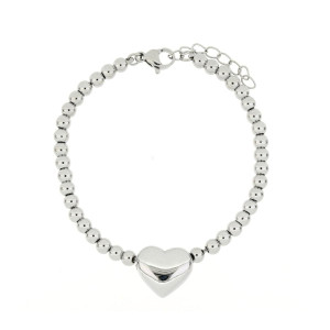 BRACCIALE CM 16+3 IDEAL CUORE MM 12 IN ACCIAIO