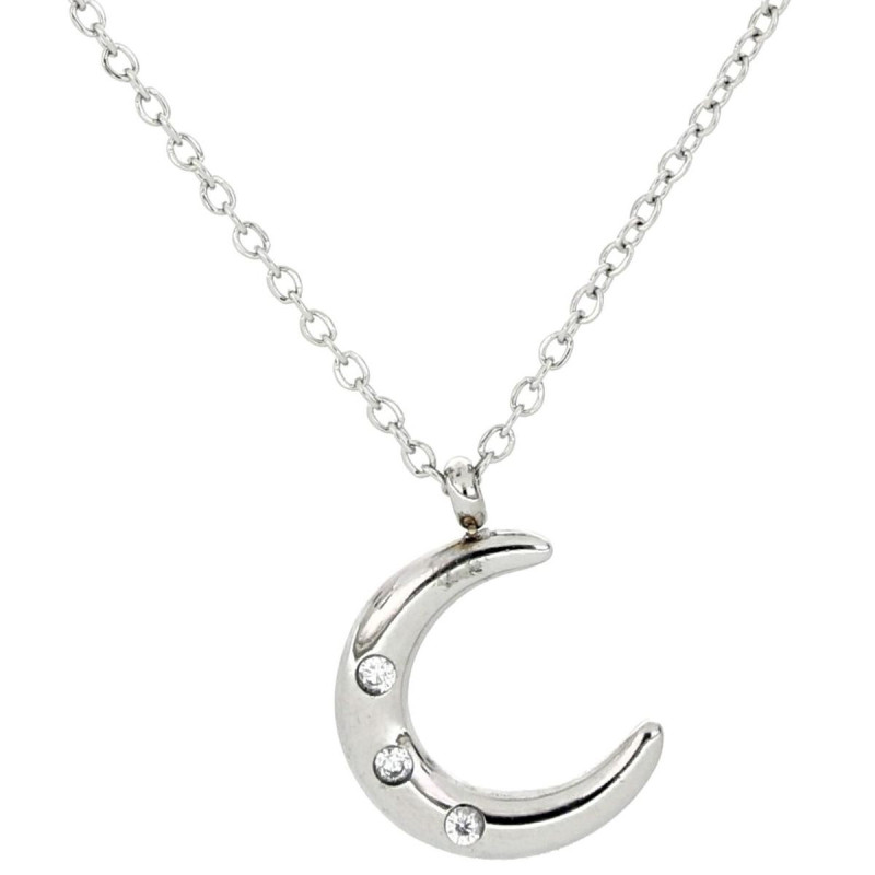 COLLANA CM 45+5 IDEAL LUNA MM 17 IN ACCIAIO