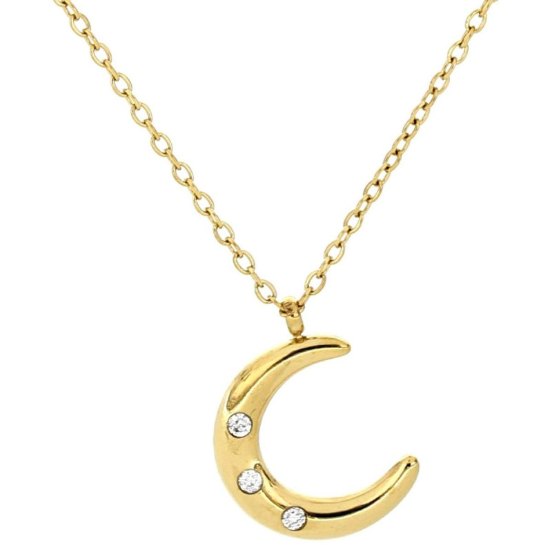 COLLANA CM 45+5 IDEAL LUNA MM 17 IN ACCIAIO