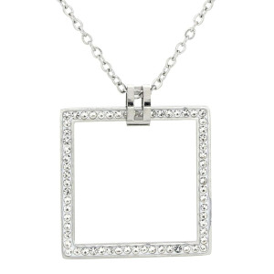 COLLANA CM 45+5 IDEAL QUADRATO MM 19 IN ACCIAIO