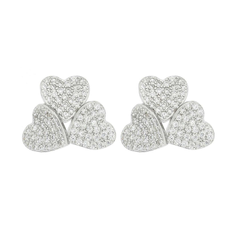 ORECCHINO PAVE' MM 12 IN ARGENTO 925