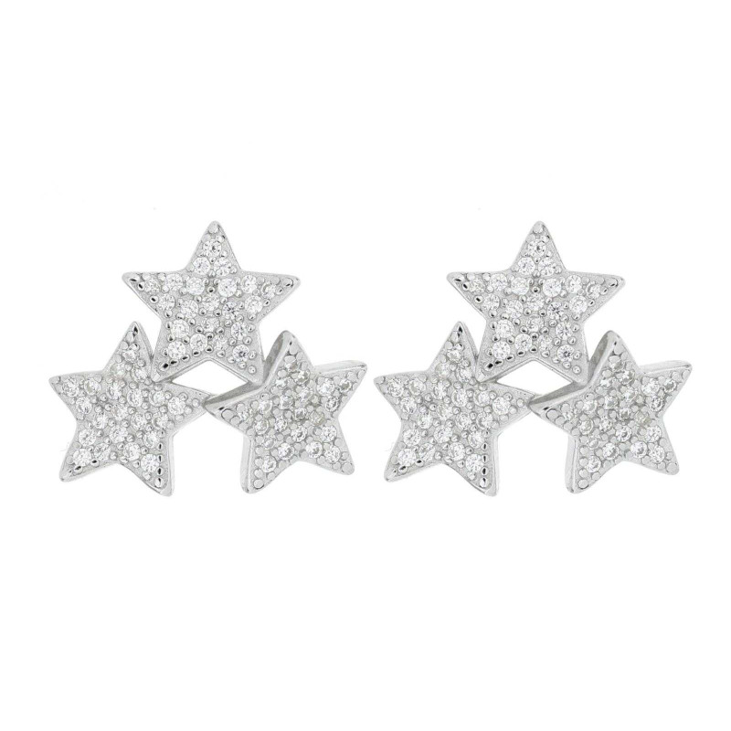 ORECCHINO PAVE' MM 13 IN ARGENTO 925