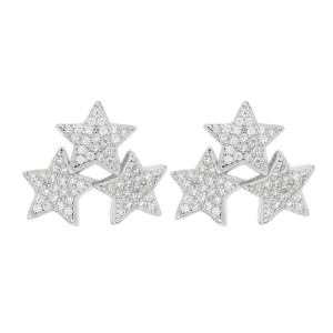 ORECCHINO PAVE' MM 13 IN ARGENTO 925