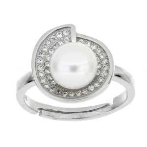 ANELLO PERLA MM 14 IN ARGENTO 925 MM 8