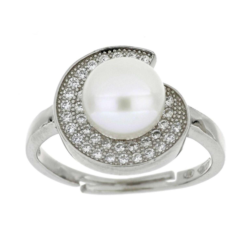 ANELLO PERLA MM 14 IN ARGENTO 925 MM 8