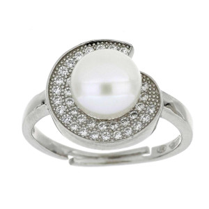 ANELLO PERLA MM 14 IN ARGENTO 925 MM 8