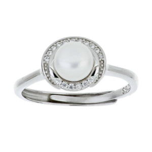 ANELLO PERLA MM 9 IN ARGENTO 925 MM 6