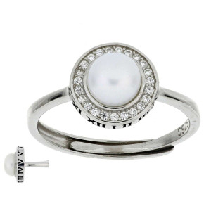 ANELLO PERLA MM 10 IN ARGENTO 925 MM 6