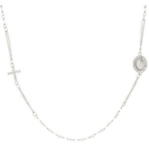 COLLANA CM 50+5 ROSARIO IN ARGENTO 925