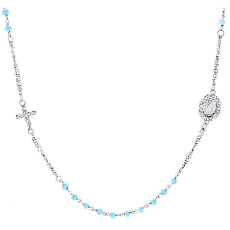 COLLANA CM 50+5 ROSARIO IN ARGENTO 925