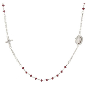COLLANA CM 50+5 ROSARIO IN ARGENTO 925