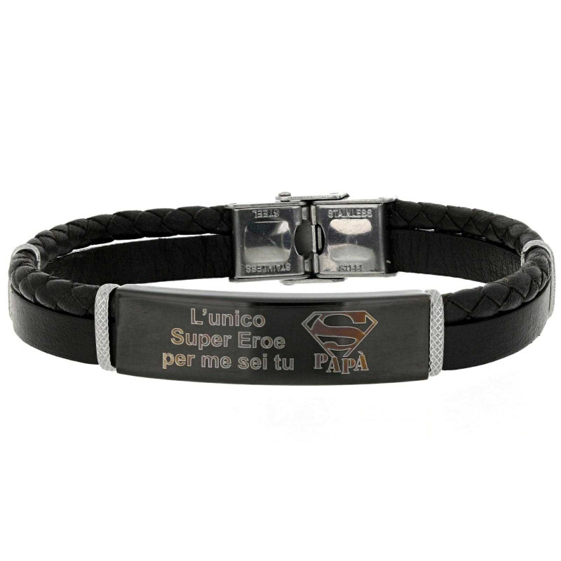 BRACCIALE CM 21 PAPA' IN ACCIAIO MM 11