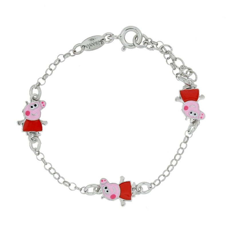 BRACCIALE BABY CM 14+2 CON 3 FRAGOLE IN ARGENTO 925