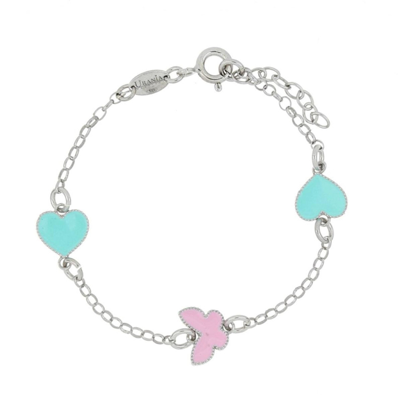 BRACCIALE BABY CM 14+2 CON 3 FRAGOLE IN ARGENTO 925