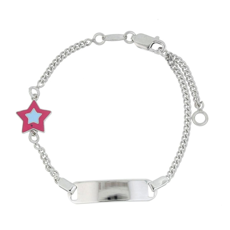 BRACCIALE BABY CM 14+2 TARGA MM 24 IN ARGENTO 925