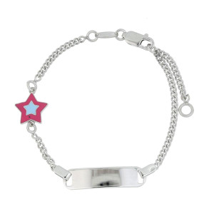 BRACCIALE BABY CM 14+2 TARGA MM 24 IN ARGENTO 925