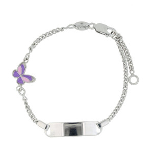 BRACCIALE BABY CM 14+2 TARGA MM 24 IN ARGENTO 925