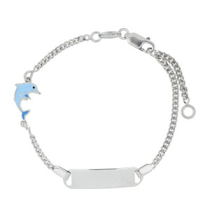 BRACCIALE BABY CM 14+2 TARGA MM 24 IN ARGENTO 925