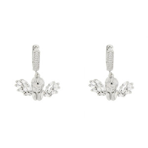 ORECCHINI DIANA CERCHIO IN OTTONE BIANCO