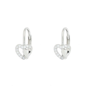 ORECCHINI BOCCOLE MM 9 IN ARGENTO 925 CUORE MM 6