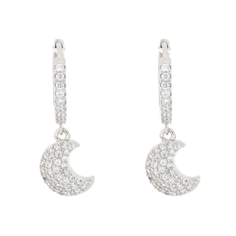 ORECCHINI BOCCOLE MM 12 IN ARGENTO 925 LUNA MM 8