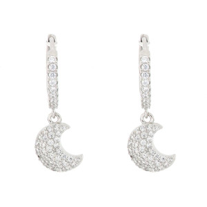 ORECCHINI BOCCOLE MM 12 IN ARGENTO 925 LUNA MM 8
