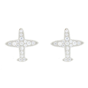 ORECCHINI MISTI AEREO MM 11X11 IN ARGENTO 925