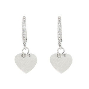 ORECCHINI BOCCOLE MM 12 IN ARGENTO 925 CUORE MM 8