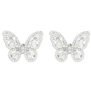 ORECCHINI MISTI FARFALLA MM 15X19 IN ARGENTO 925