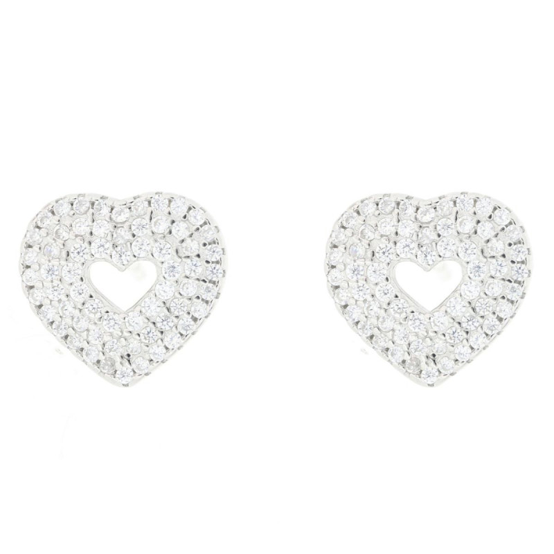 ORECCHINI MISTI CUORE MM 10 IN ARGENTO 925