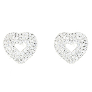 ORECCHINI MISTI CUORE MM 10 IN ARGENTO 925