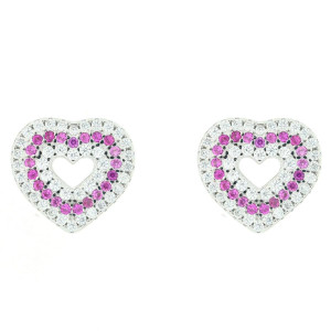 ORECCHINI MISTI CUORE MM 10 IN ARGENTO 925