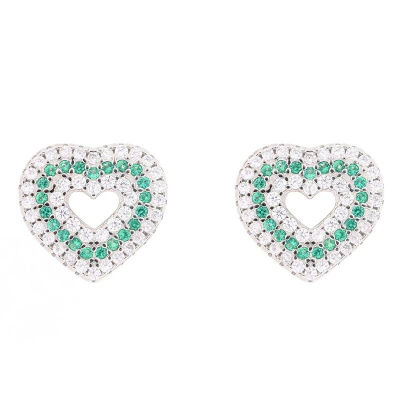 ORECCHINI MISTI CUORE MM 10 IN ARGENTO 925