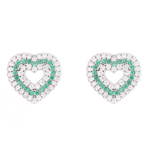 ORECCHINI MISTI CUORE MM 10 IN ARGENTO 925