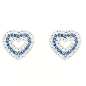 ORECCHINI MISTI CUORE MM 10 IN ARGENTO 925
