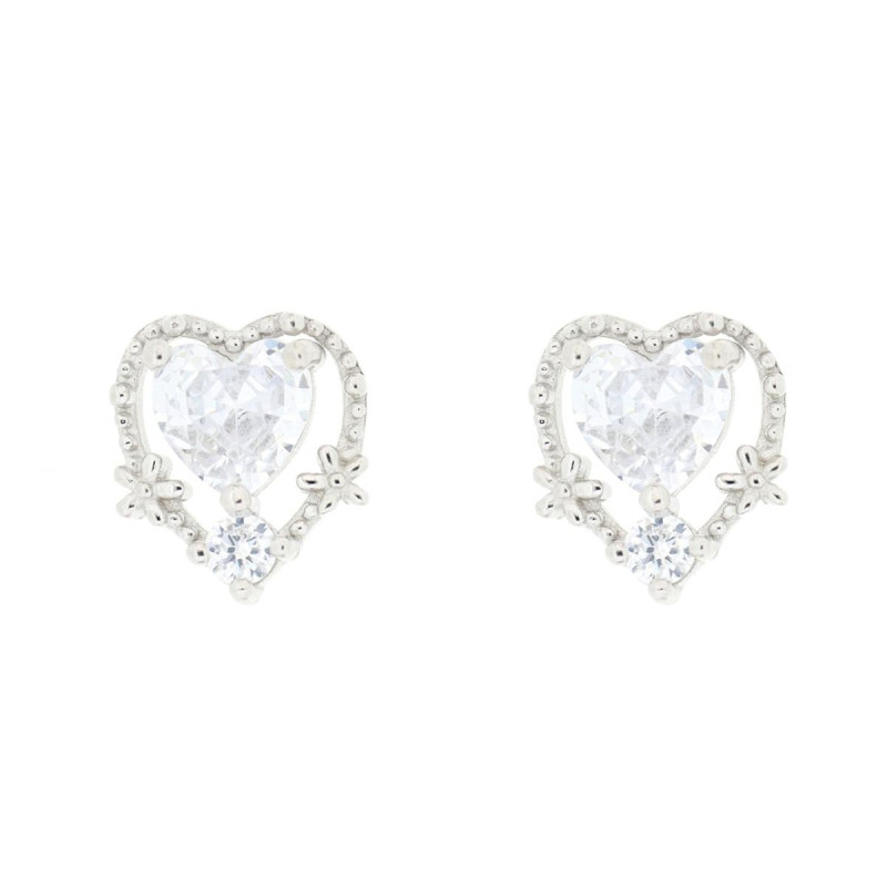 ORECCHINI MISTI CUORE 9X8 IN ARGENTO 925