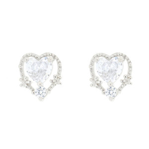 ORECCHINI MISTI CUORE 9X8 IN ARGENTO 925