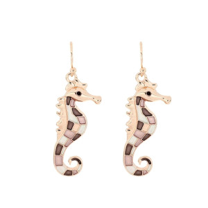 ORECCHINO ARMONIA CON CAVALLUCCIO MARINO MM 36 IN OTTONE