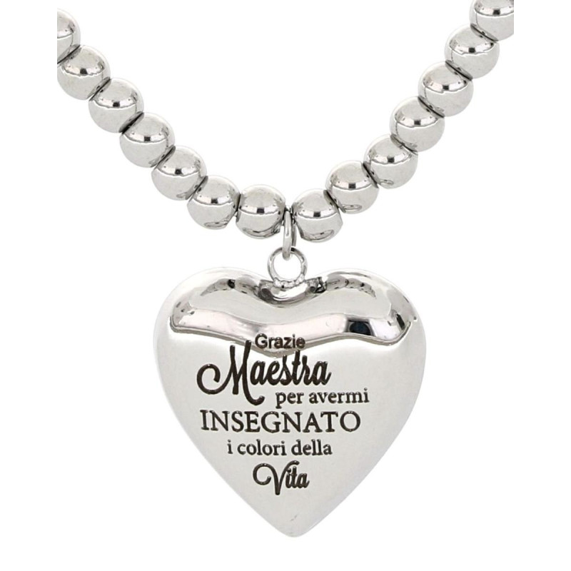 COLLANA "MAESTRA" CON FRASE 'GRAZIE MAESTRA PER AVERMI' CM 42+5