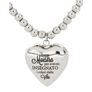 COLLANA "MAESTRA" CON FRASE 'GRAZIE MAESTRA PER AVERMI' CM 42+5