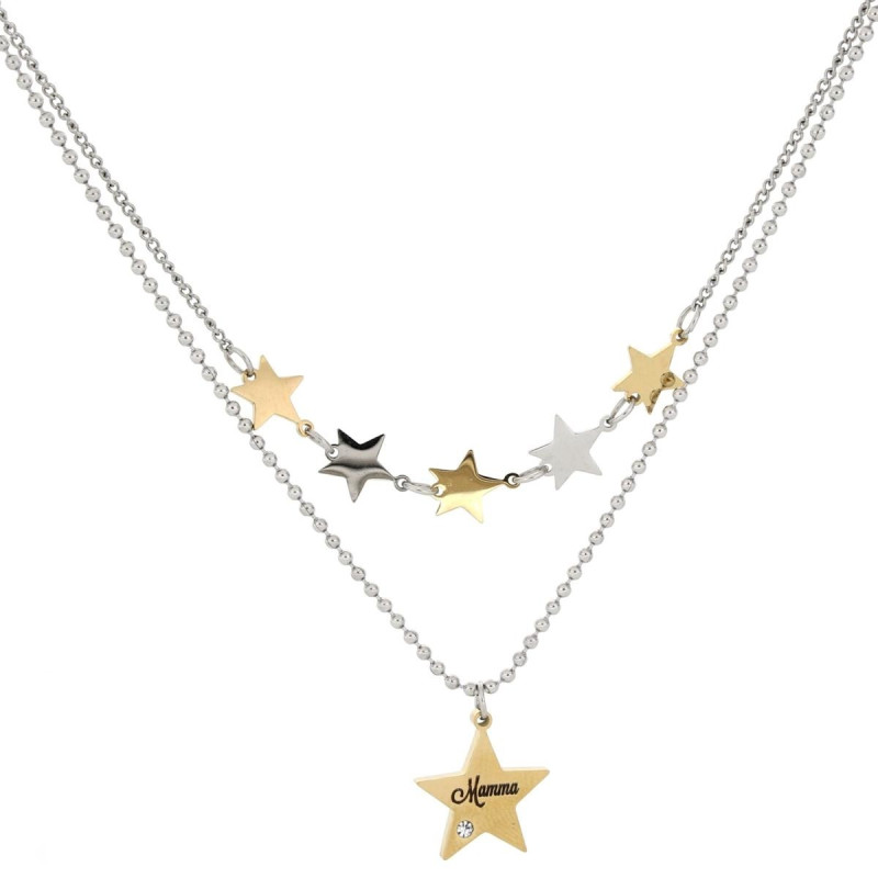 COLLANA CM 38+5 IDEAL STELLA MM 18X15 IN ACCIAIO