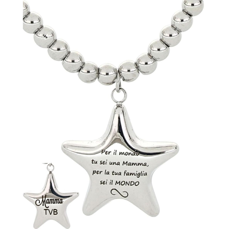 COLLANA "MAMMA" CM 38+5 IN ACCIAIO