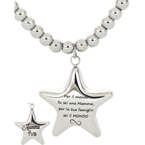 COLLANA "MAMMA" CM 38+5 IN ACCIAIO