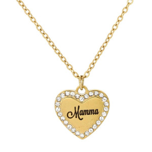 COLLANA "MAMMA" CM 38+5 IN ACCIAIO