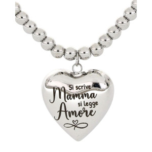 COLLANA "MAMMA" CM 38+5 IN ACCIAIO