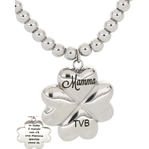 COLLANA "MAMMA" CM 38+5 IN ACCIAIO